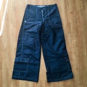 Y2k Raver “Bug Girl Pants” Navy Blue Wide Leg
